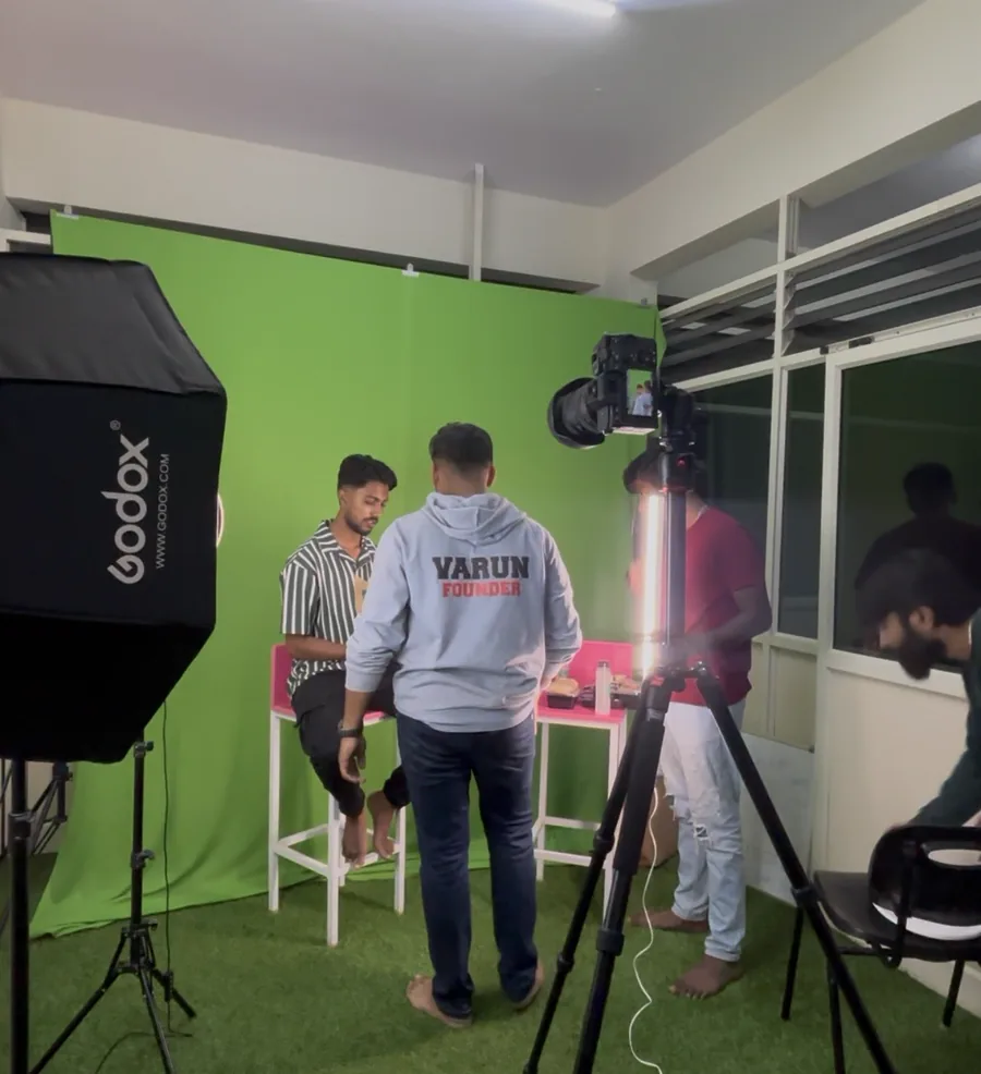 Green screen shoot in progress